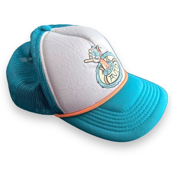 Avid Trucker Rope Hat One Size Snapback Fishing Vintage Style Turquoise Mesh Hat - Picture 4 of 10